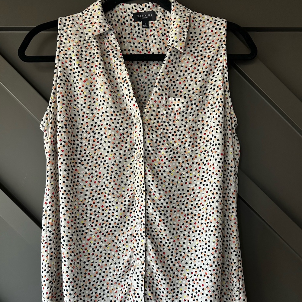 Polka-dot sleeveless blouse from The Limited